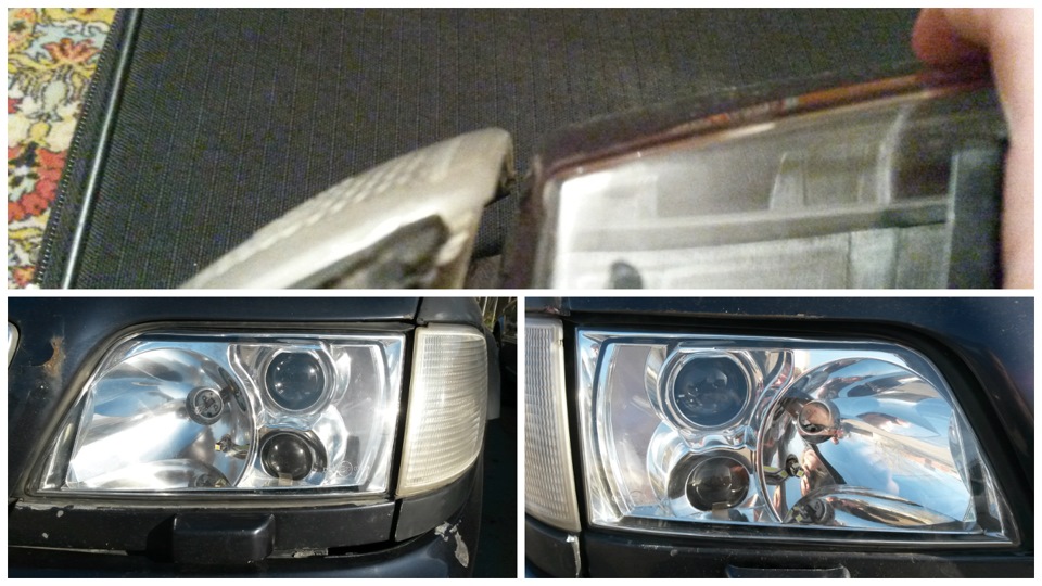 Питерское стекло на фаре в сборе — Audi A6 (C4)