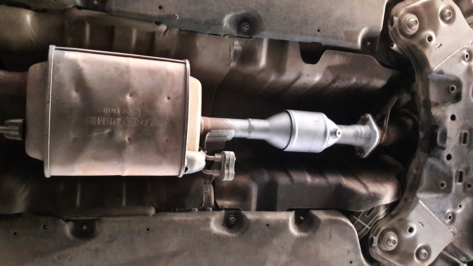 Итог замены стокового пламегасителя на универсальный катализатор — KIA Soul (2G)